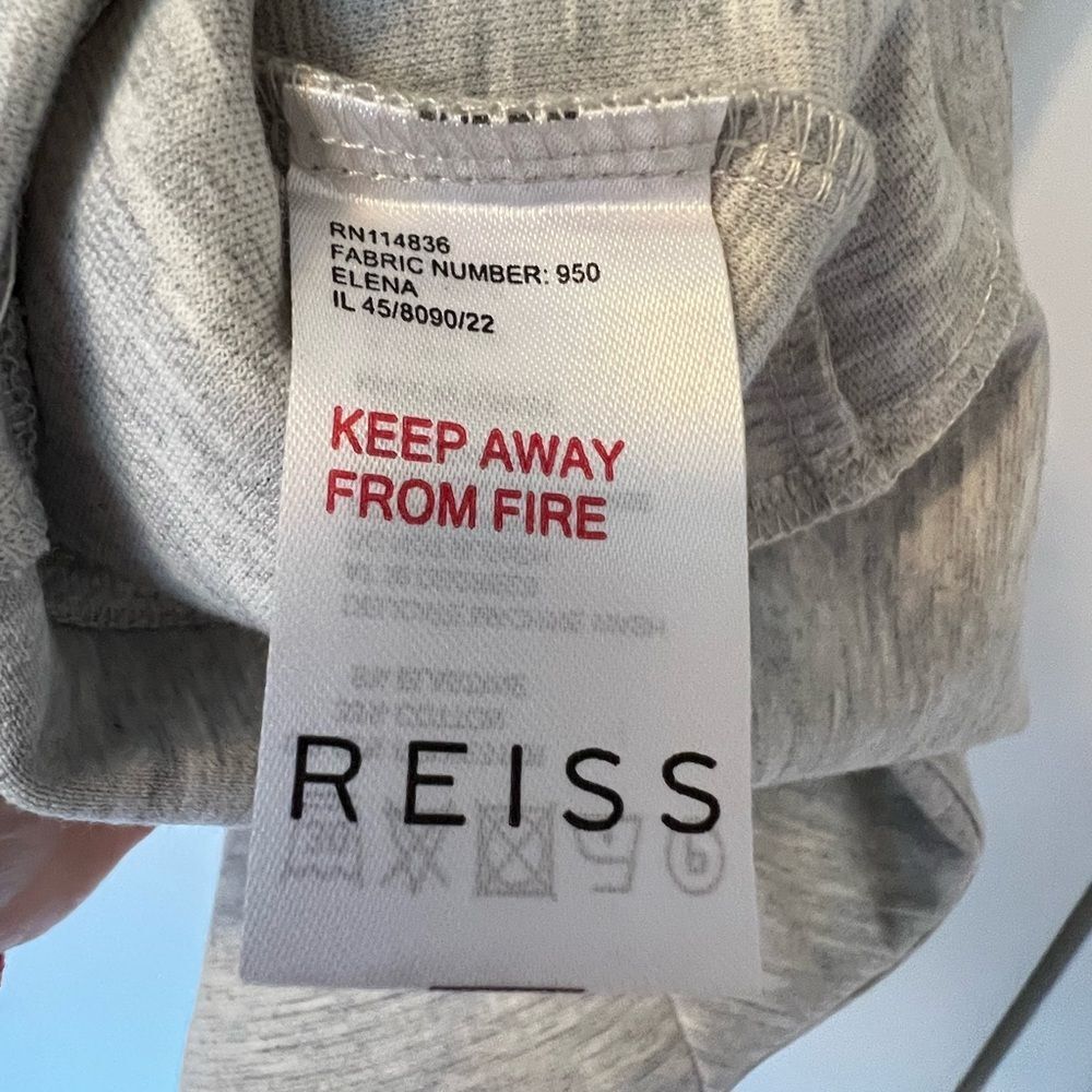 Reiss Asymmetrical Gray Short Sleeve Top - Picture 4 of 6